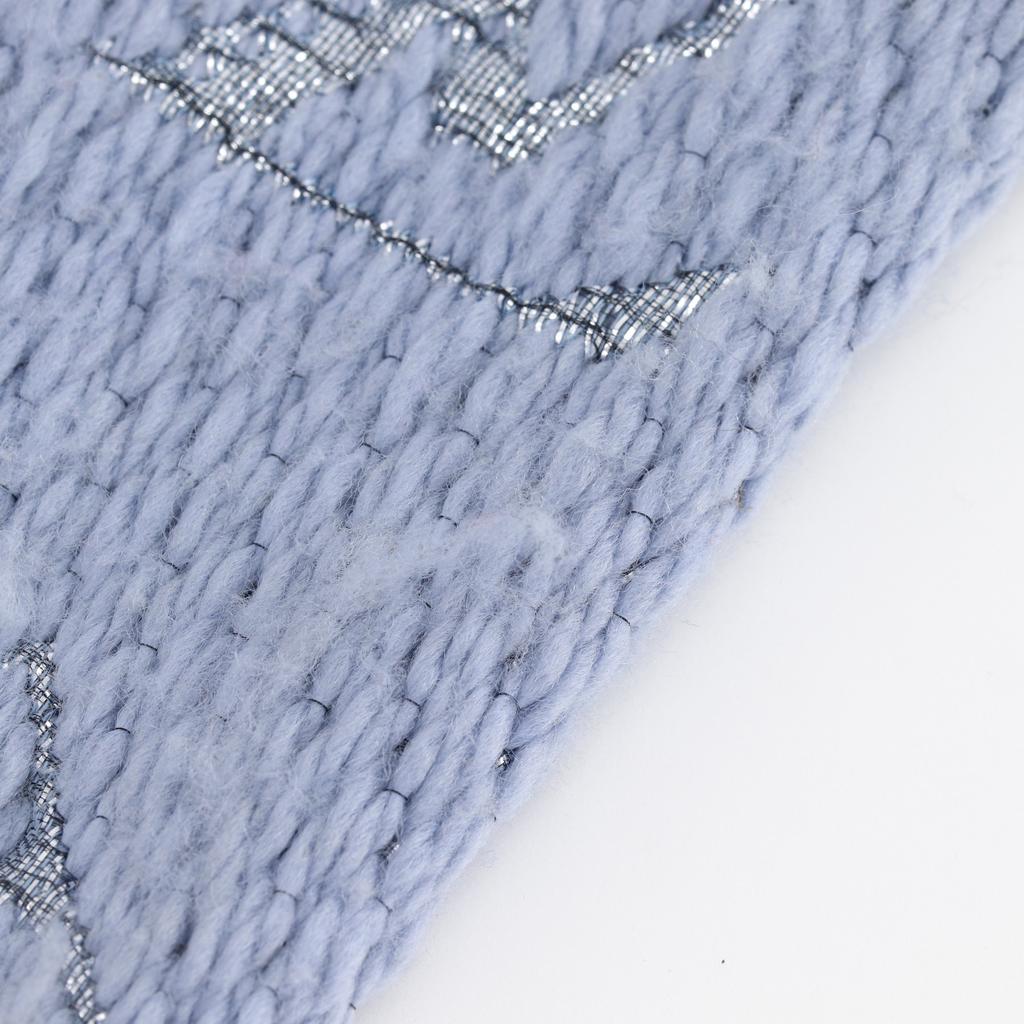 LOUIS VUITTON Escalp Logo Mania Shine Scarf M71166 light blue wool Women Used