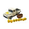 Vintage Yellow Pickup Truck Resin Figurine Alloy Car Desktop Decoration