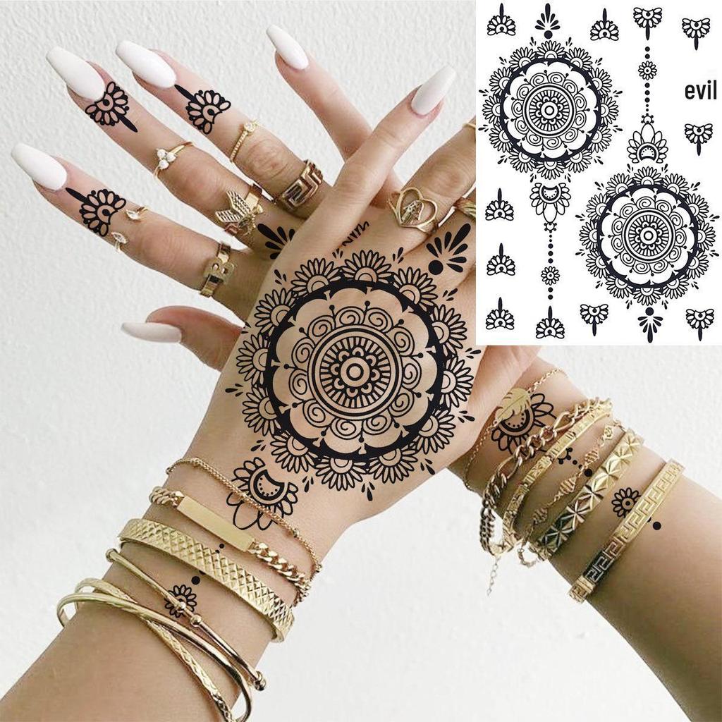 Cross Henna Art Temporary Tattoo Sticker for Arm and Neck