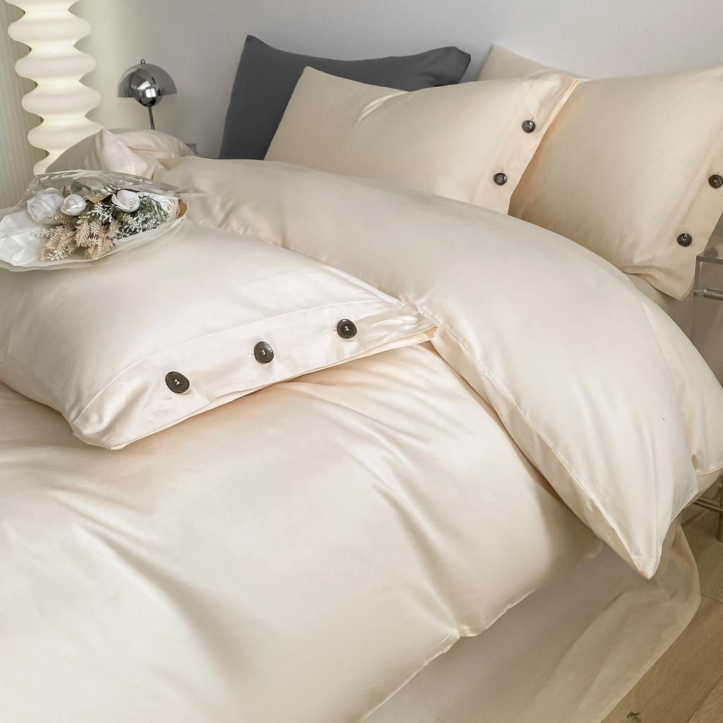 Luxury Egyptian Cotton Bedding Set Simple Nordic Duvet Cover Flat/Fitted Sheet With Pillowcase Bed Linen Queen Double King Size