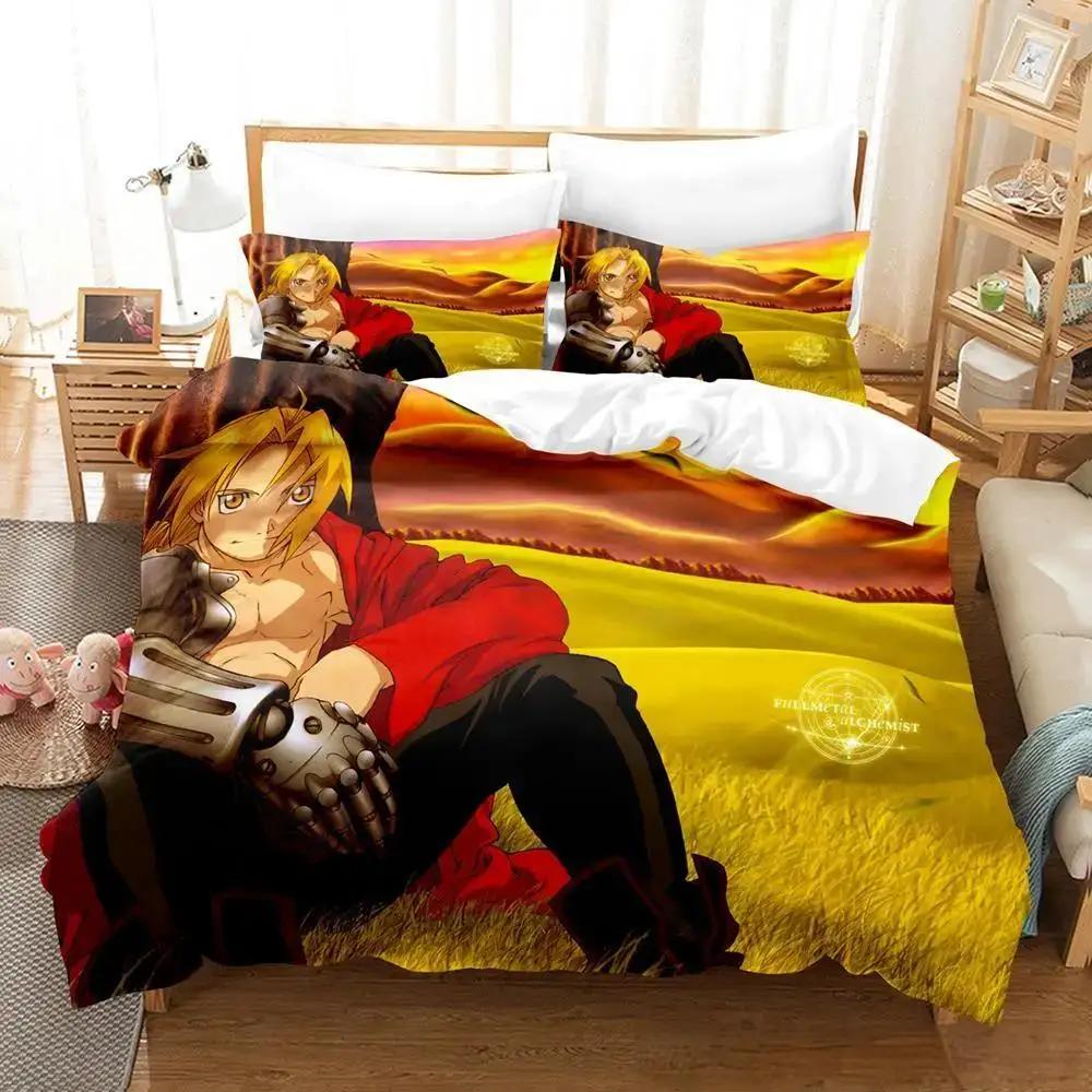 Fullmetal Alchemist Bedding Set Single Twin Full Queen King Size Bed Set Adult Kid Bedroom Duvet Cover Sets 3D Print  Bed
