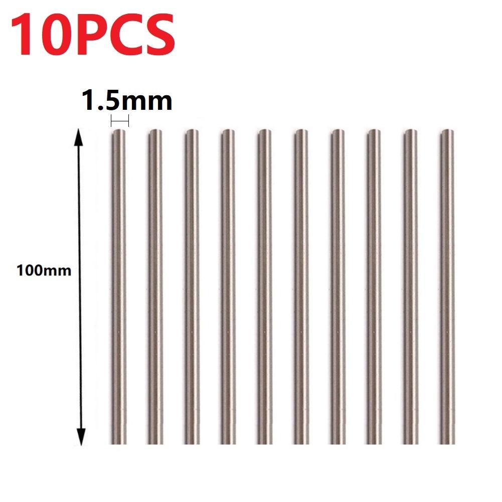 10pcs Straight Shank Metric Round Rod 100mm Lenth Carbide High Speed Steel Rod Lathe Tool 1/1.5/2/2.5/3/3.5/4mm Diameter