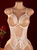 Erotic Sexy Lace Nightgown Crotchless Deep V Neck Open Bra Teddy Babydoll Sheer Sleepwear Elegant & Seductive Lingerie For Women
