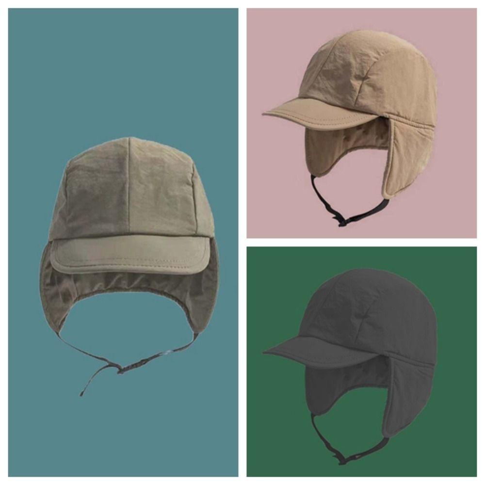 Multi-functional Earflaps Visor Hat Japanese Style Windproof Pilot Cap Ear Protection Ushanka  Men