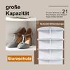 7-Tier rotating shoe rack tower, 360 degrees rotatable – freestanding shoe rack for 28 pairs of shoes, space-saving, white (60 × 60 × 161cm)