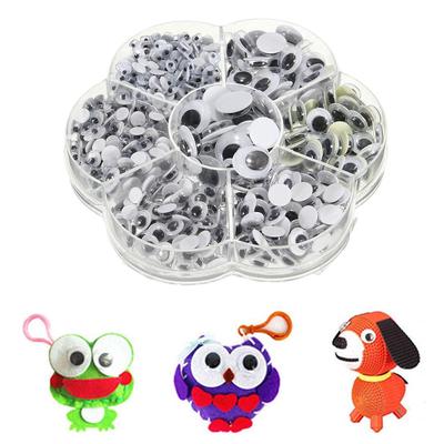 500 ks 4-12mm smíšené Googly Eyes samolepicí DIY Scrapbooking pro plyšové medvídky, plyšové hračky, panenky, příslušenství