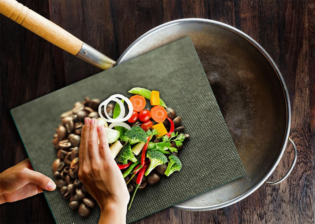 GLASS CUTTING BOARD 52x40 COFFEE