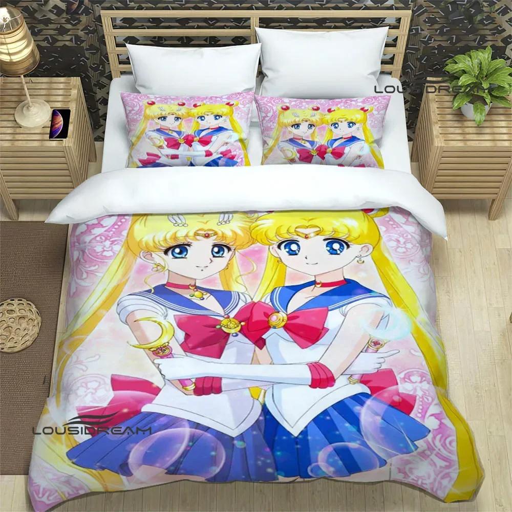 Cartoon S-Sailor Moon Bedding Sets Exquisite Bed Supplies Set Duvet Cover Bed Comforter Set Bedding Set Luxury Birthday Gift