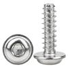 201 Stainless Steel Inner Plum Blossom Round Head Self-Tapping Screw with Washer Flat Tail, Medium Sizes M2.6/M3/M4/M5