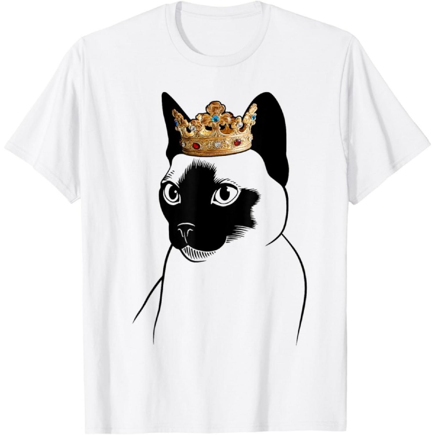 Siamese Cat Wearing Crown T-Shirt XXXXXL белый