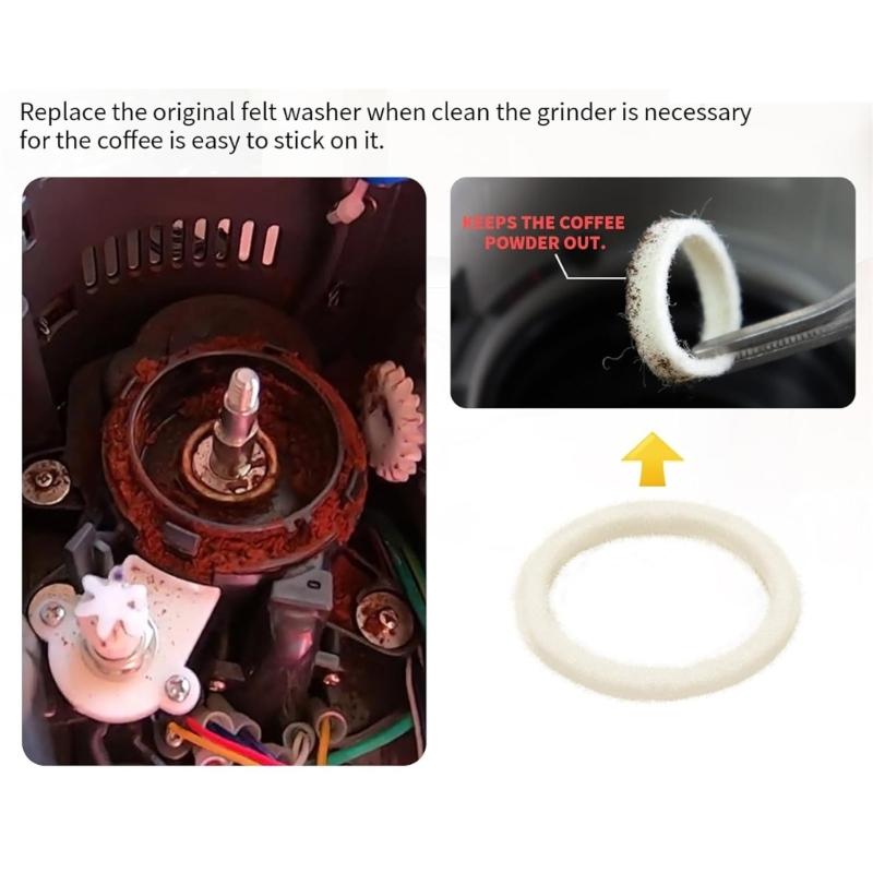 Pack of 5 Multifuntional Wool Felt Seals Suitable for Coffee Appliances Providing Excellent Noise and Vibration Control