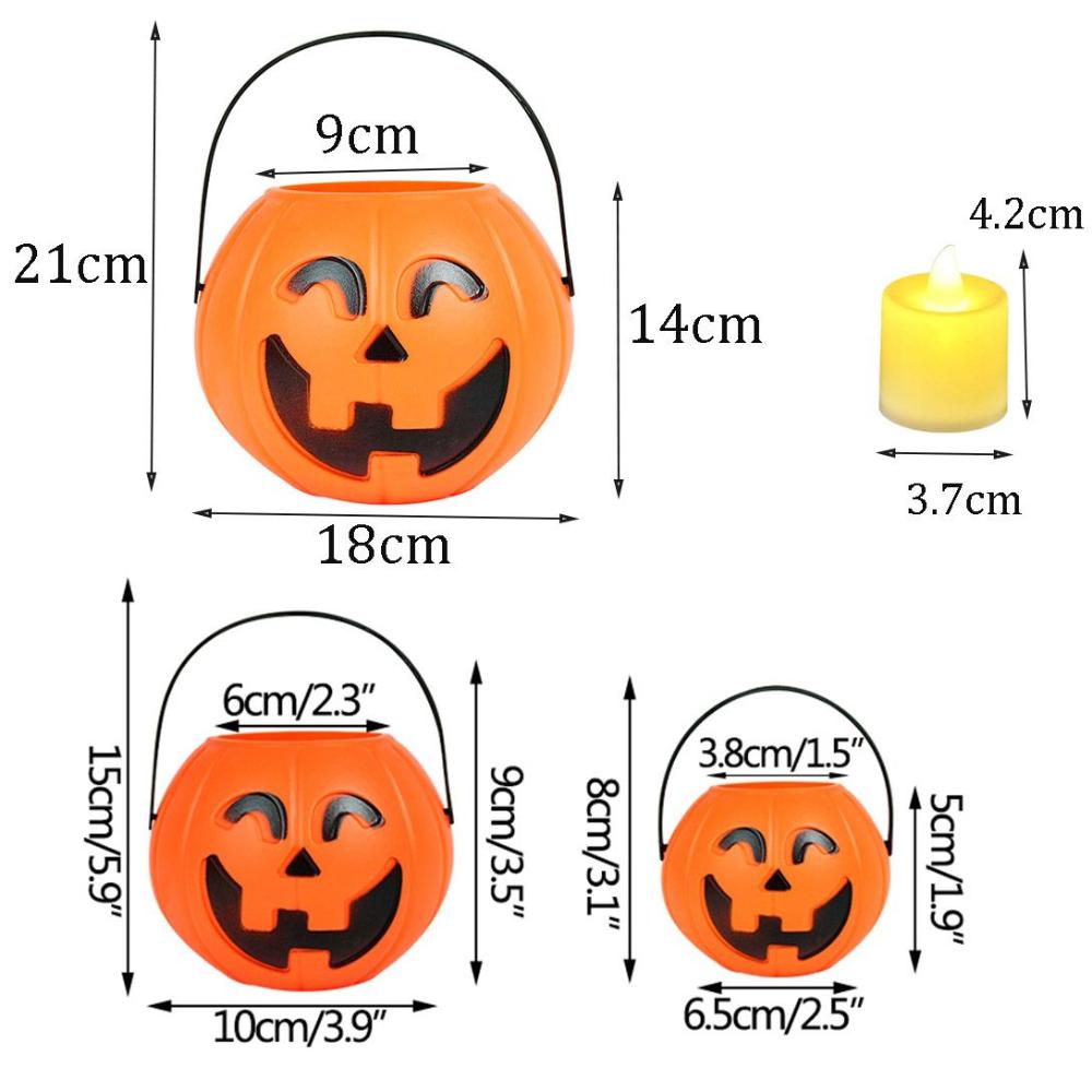 Holder DIY Portable Trick Or Treat Bags Halloween Decor Candy Boxes Pumpkin Bucket Pumpkin Lamp
