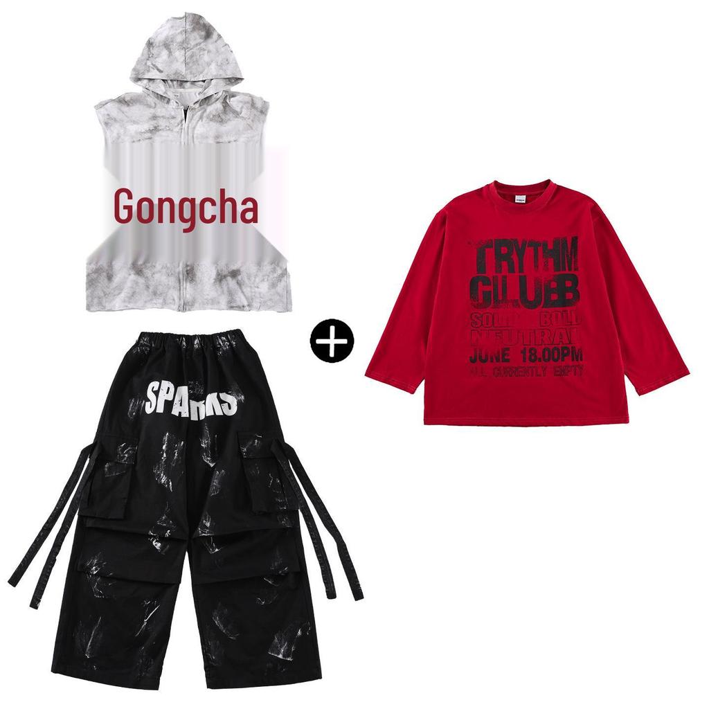 Kids' Hip Hop Jazz Dance Costume Set - Trendy Streetwear for Boys and Girls, Summer Performance Outfit