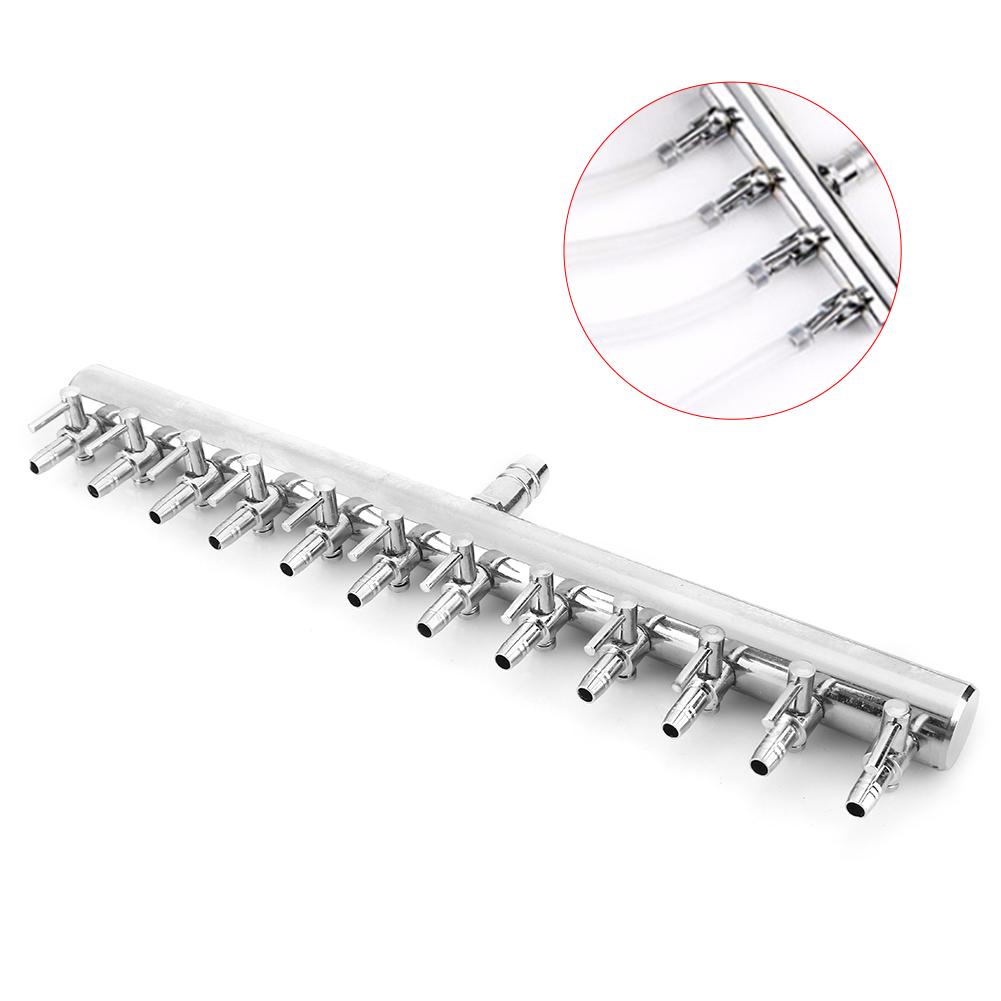 12 Joints Aquarium Air Flow Control Valve Fish Tank Stainless Steel Regulator Accessories