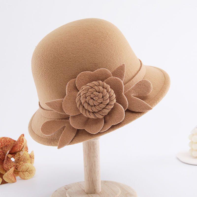 Retro Top Hat Women's Fashion British Woolen Hat Women's Autumn and Winter Felt Hat