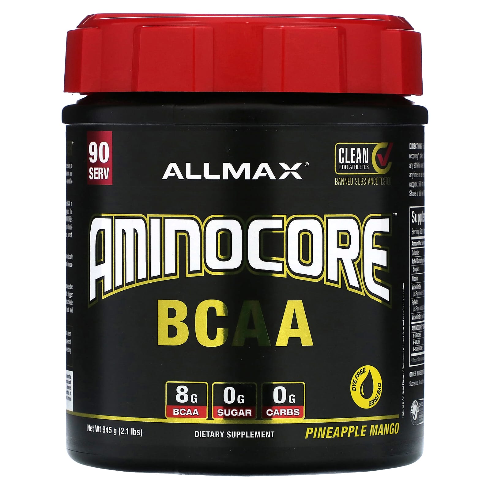 

Aminocore, Bcaa, Pineapple Mango, 945G(2.1Lb)