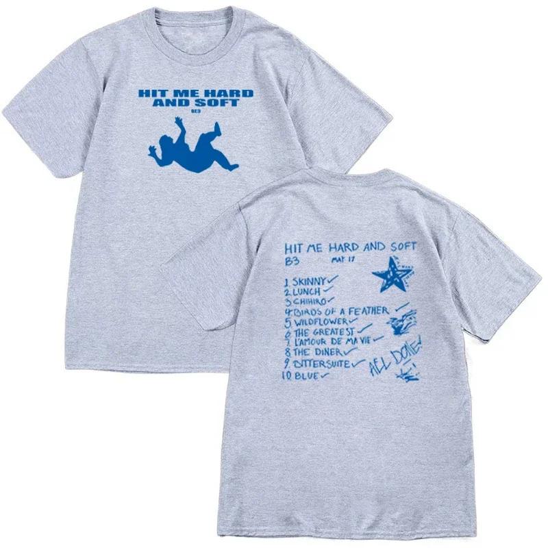 Billie Hit Me Hard and Soft Printed T-Shirt Men's Women's Summer Harajuku O-Neck Cotton European Size Casual Summer Top