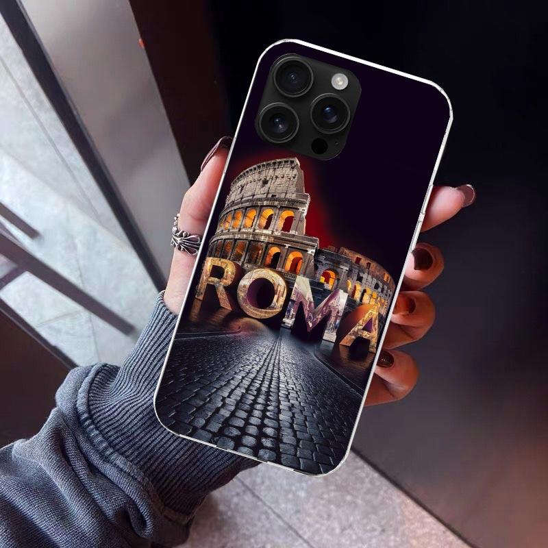 Roman Colosseum Phone Case For iPhone 17 Air 11 13 Mini 14 15 Plus 16 12 Pro Max 16E SE 7 8 Pattern Soft TPU Back Cover 17 Air