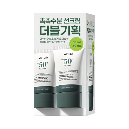 Anua Heartleaf Silky Moisture Sun Cream – Double Set (50ml x 2)