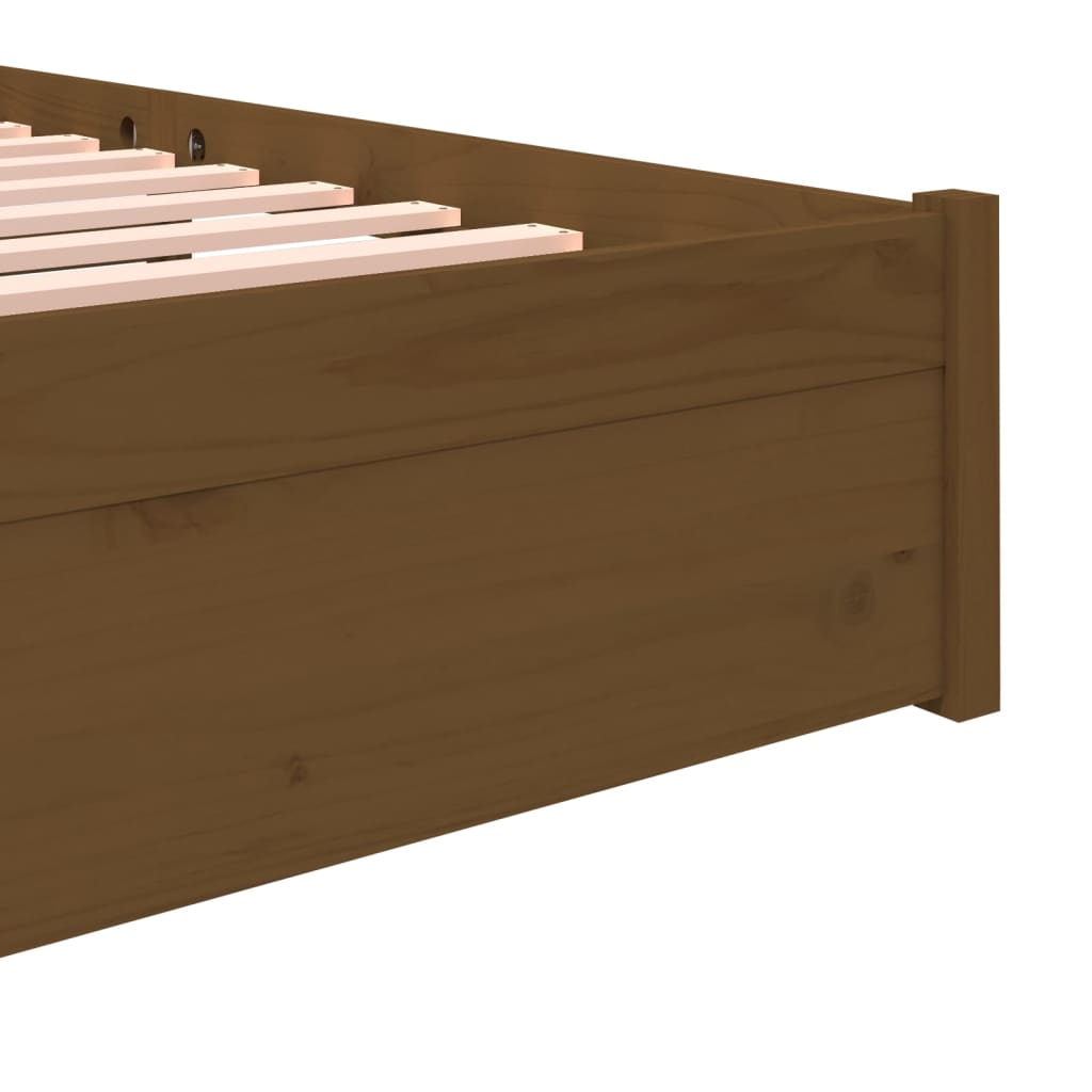 Solid Wood Bed Honey Brown 200 x 200 cm