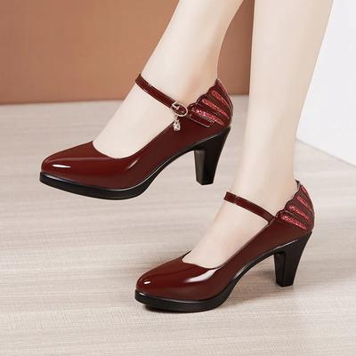 Kleine Maat 32-43 Lage Blok Hoge Hak Schoenen Echt Leer Mary Janes Dames 2025 Herfst Dikke Bodem Plateau Pumps Model