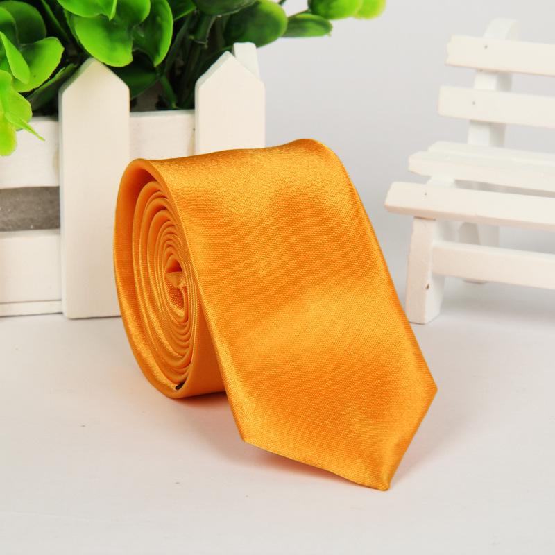 Casual Korean Style Narrow 5cm Solid Color Tie for Men