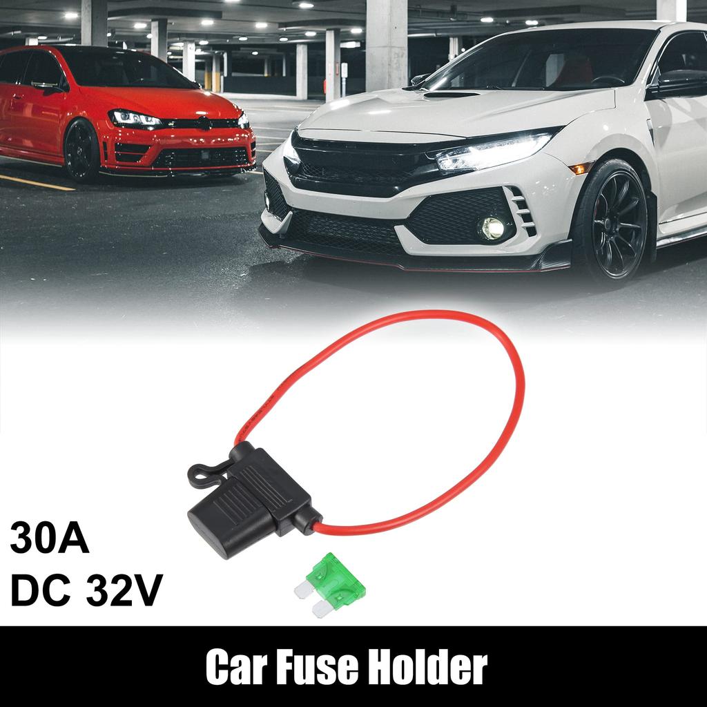 uxcell DC 32V 14 Gauge Car Inline ATC Style Inline Fuse Holder with 30A Fuse, 2 Sets