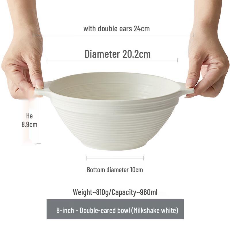 Yuzhuxun Ceramic Cartoon Double-Handle Soup Bowl