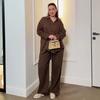 Cross-border Amazon Foreign Trade 2026 Spring and Autumn New Women's Solid Color Cardigan Shirt Top Casual Wide-leg Pants Set