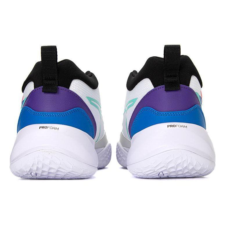 PUMA Men's White Blue Playmaker Pro Low Top Basketball Shoes 377572-18