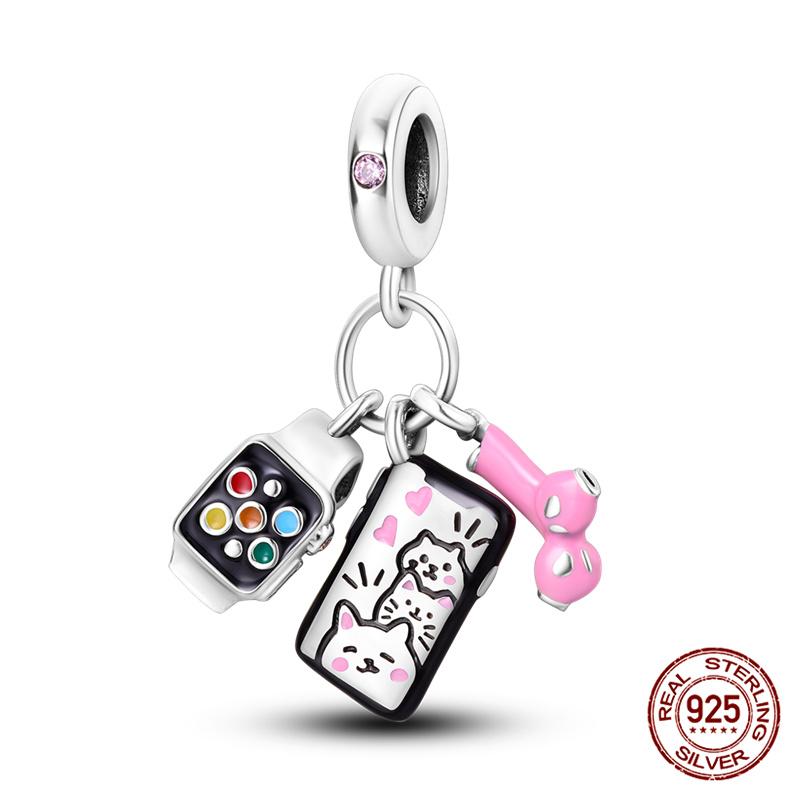 100 Copper Bluetooth Headset Charm Bead Charms Beaded Compatible With Authentic Bracelets Do It Yourself Jewellery Making Women Gifts