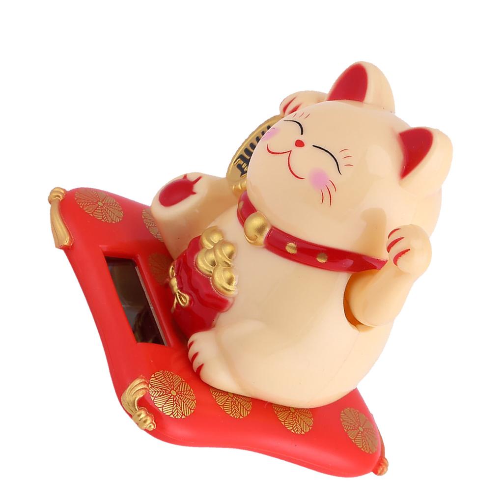 Solar Powered Cute Waving Cat Good Luck Wealth Welcoming Cats Home Display Car Decor