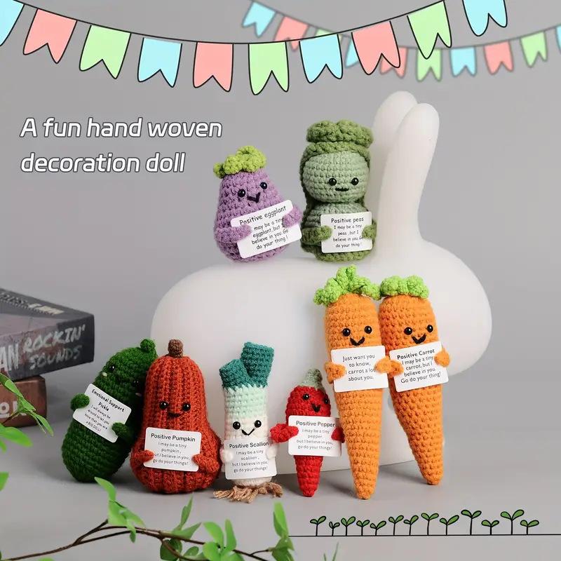 Hand-Woven Crochet Doll Positive Energy Potato Funny Vegetables Fruits Toy Emotion Expression Gift Pocket Hug Knitting Ornaments