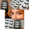 Luxurious 3 Pairs Black 100% Real Mink False Eyelashes With Natural Cross Style