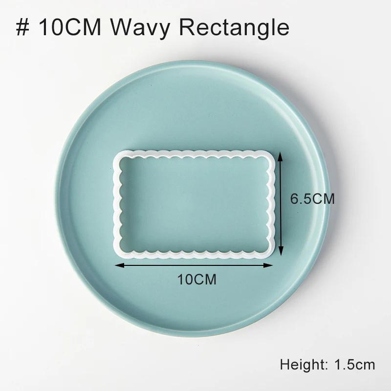 Square Arch Rectangle Cookie Cutter Mold Wavy Round Shaped Blessing Frame Fondant Cookie Cutting Die Baking Cake Decorating Tool