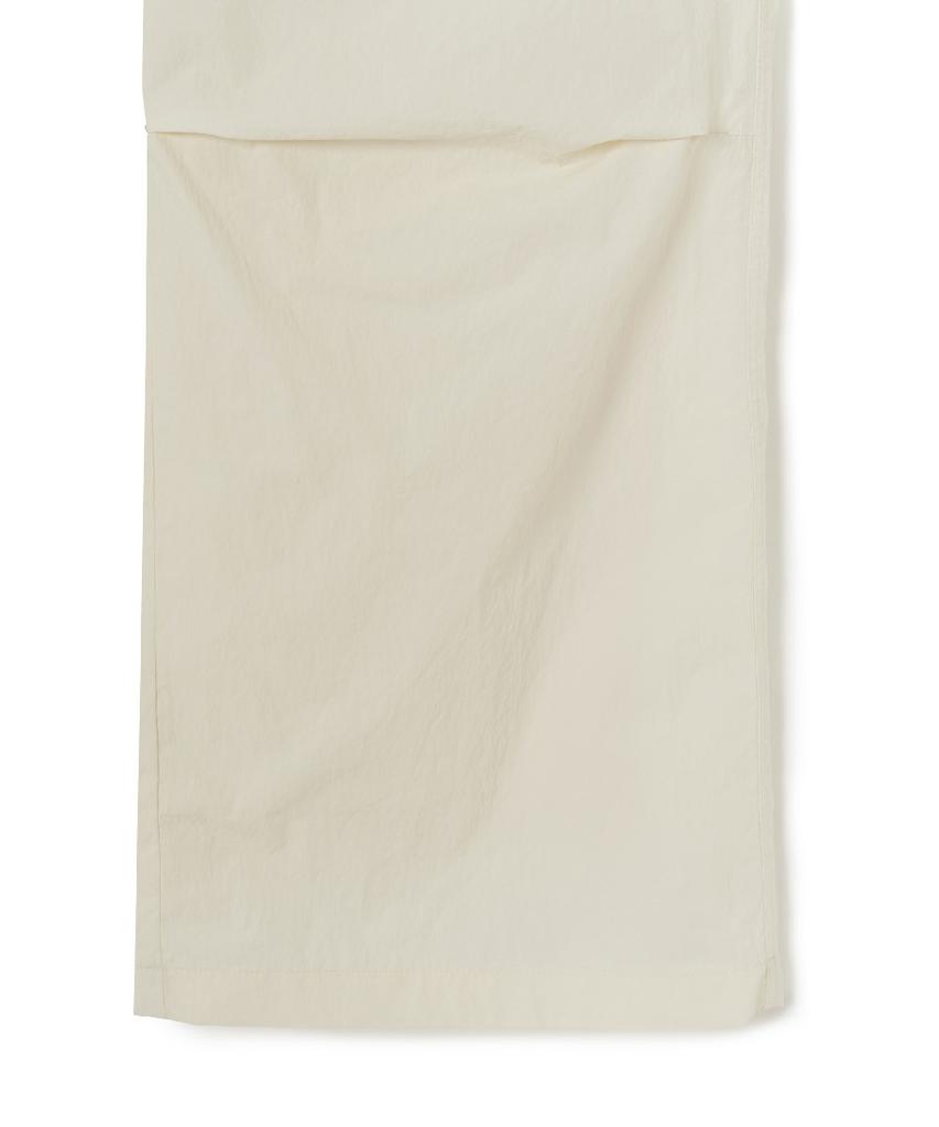 Emelbi Women'S Gorpcore Glossy High-Waisted Cargo Wide Flare Pants Bos (Cream)