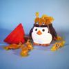 Christmas Penguin Candy Storage Box Red Hat Penguin Chocolate Goodies Snack Container Figurine Statue Resin Ornament