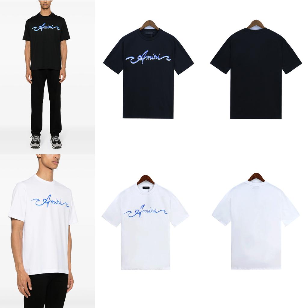 2207 Amiri 2025 Summer New Men's and Women's Loose High Quality Cotton Plus Size T-shirt Couple T-Shirt