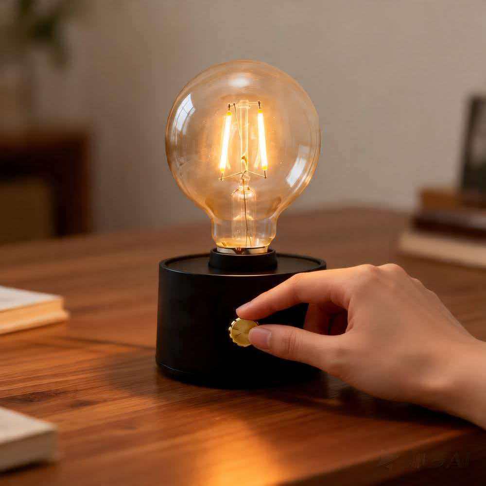 Retro LED Night Light: Rechargeable Bedside Atmosphere Lamp