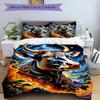 3pcs Anime Bull Decorative Bedding Set - Includes 1 Quilt Cover and 2 Pillowcases (No Core) - Festive Gift for Bedroom and Guest Room Decoration - Pol