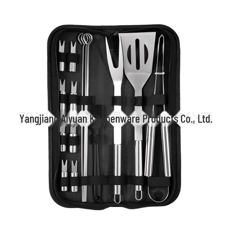 Portable Stainless Steel BBQ Tool Set for Home, Outdoor, and Camping – Includes Knife and Fork