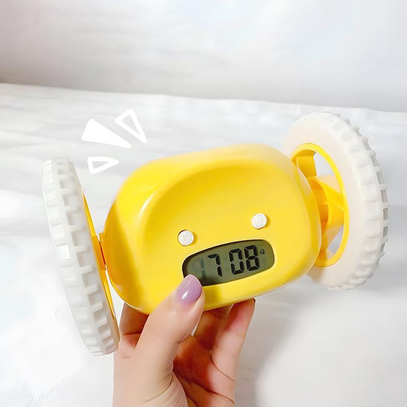 Çalar Saat Çalışan Çalar Saat Hareket Et Zıpla Yuvarlan Kaç Kolay Ayarlanır Akıllı Dijital Tekerlekli Çalar Saat, Derin Uyuyanlar İçin