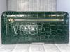 GUODI Long Wallet with Round Zipper, Genuine Crocodile Leather, Matte Finish, TK-RP10LW6 (Cyprus Green)