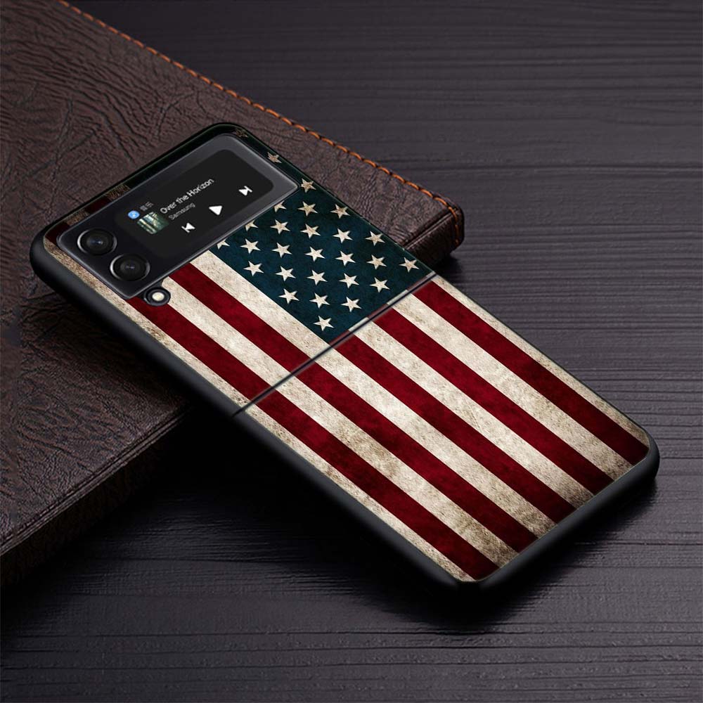 

National Flag RU FR UK Zflip4 Zflip5 Phone Case For Samsung Z Flip3 Flip4 Flip5 5G zFlip 4 5 Cover Cellphone Shell Caso Fundas Samsung Z Flip 3