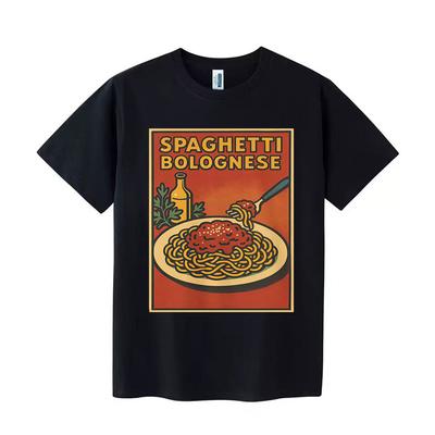 T-shirt Pop Mème Spaghetti Italien Drôle Hommes Femmes T-shirt Mode Col Rond Confortable Esthétique Décontractée Manches Courtes T-shirts Vente Chaude