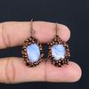 Blue Lace Agate Handmade Gemstone Earrings, Copper Electroformed Earrings Antique Jewelry, Earrings For Engagement Gift