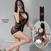 Air Hostess Lingerie Set: Sexy Maid Uniform with Stockings & Fishnet Bodysuit