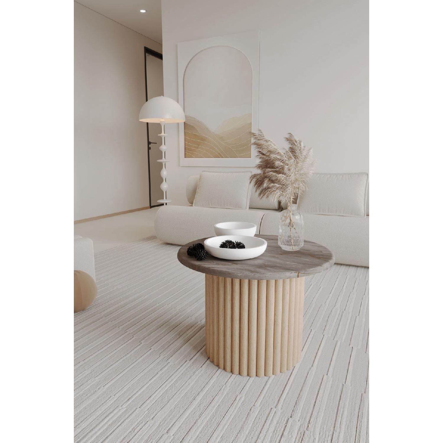 Asian Decorative Legged Coffee Table Gray