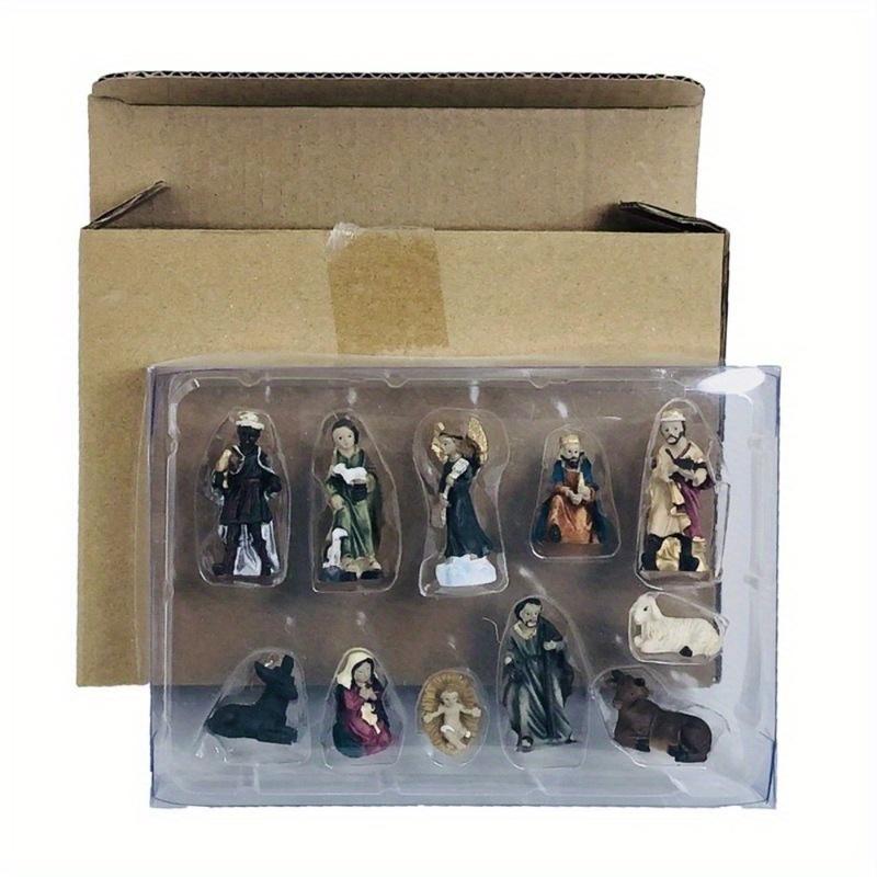 

11pcs Mini Colorful Nativity Scene Set - Hand-Painted Resin Holy Family Figurines for Christmas Decor, Perfect Xmas Gift