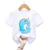 Summer Collection Watercolor Narwhal Print Tshirt for GirlsBoys Rainbow Kids Boys and Girl Clothes TOPS Fashion Modal Fabric